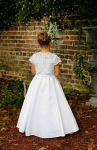 SALE COMMUNION DRESS Celebrations Girls White Communion Dress:- Laurel AGE 7