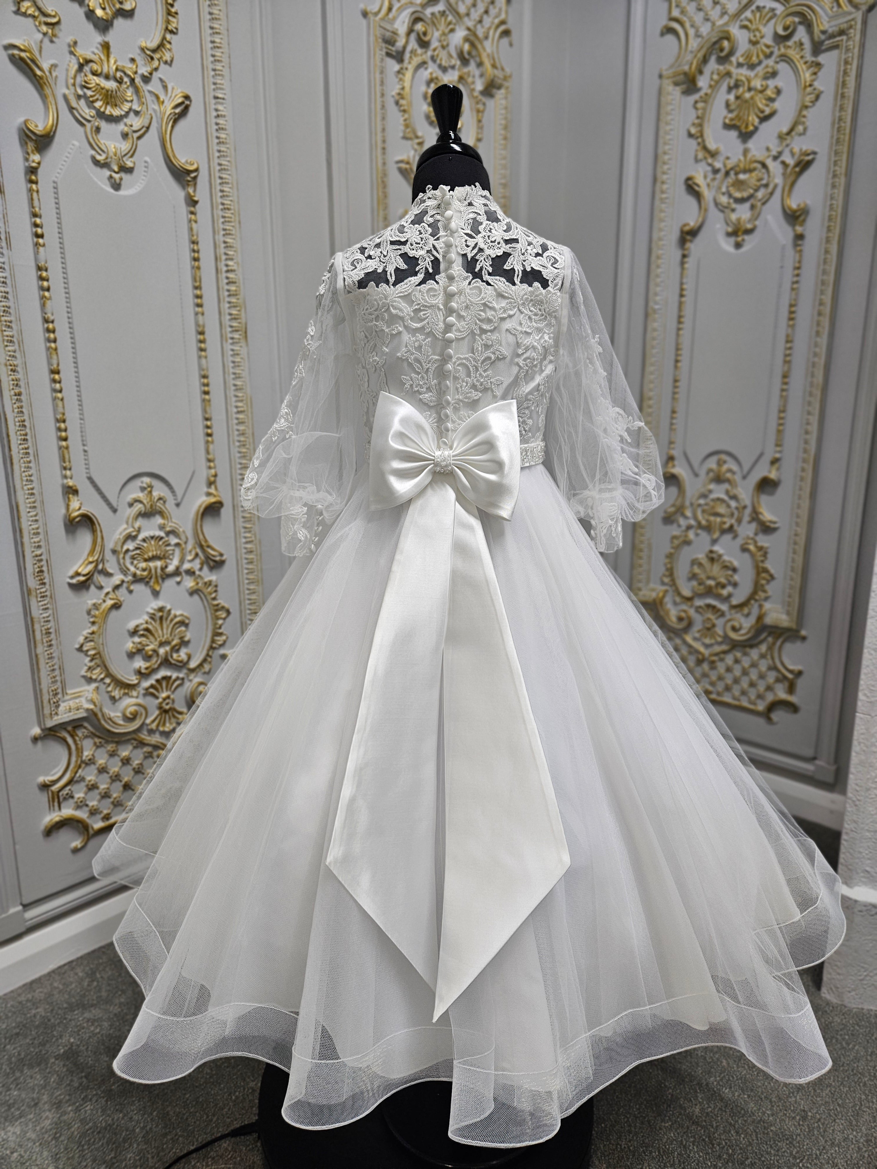 SALE COMMUNION DRESS Isabella Girls White Communion Dress IS24618 EXCLUSIVE TO KINDLE Age 9