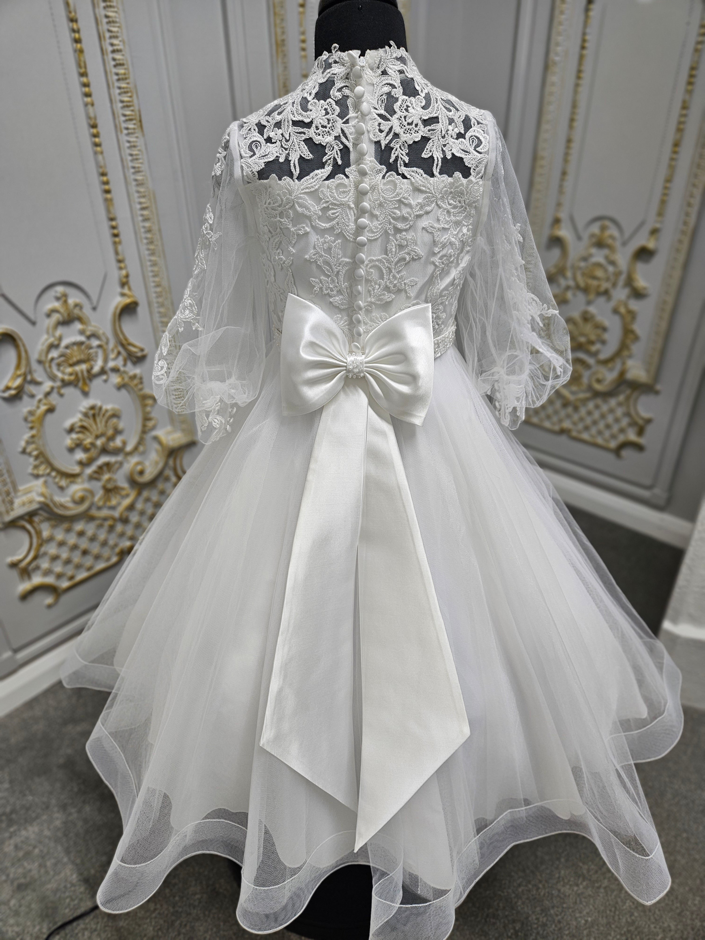 SALE COMMUNION DRESS Isabella Girls White Communion Dress IS24618 EXCLUSIVE TO KINDLE Age 9