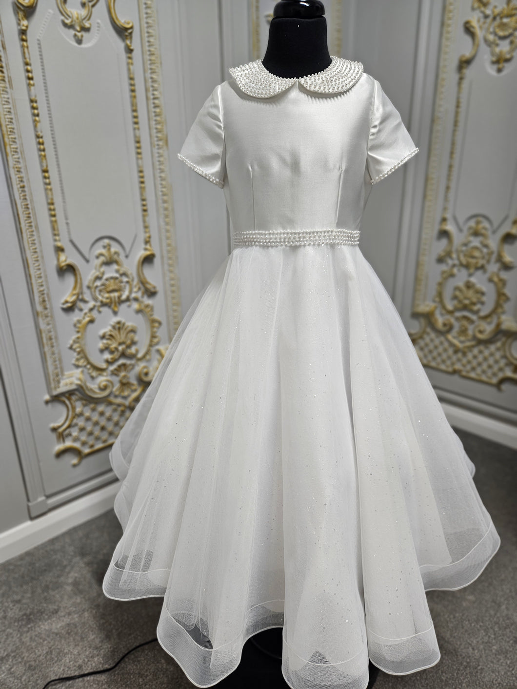 SALE Isabella Girls White Communion Dress:- IS24696
