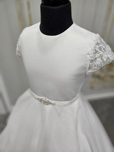 SALE Little People Girls White Communion Dress:- Florence