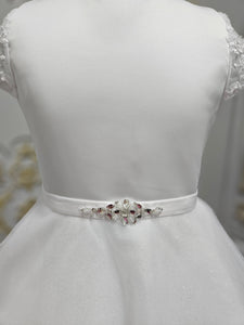 SALE Little People Girls White Communion Dress:- Florence