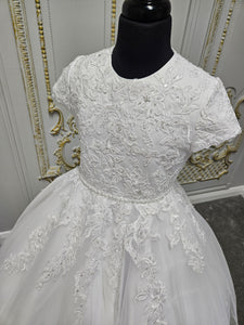 Little People Girls White Communion Dress:- Xia 80680
