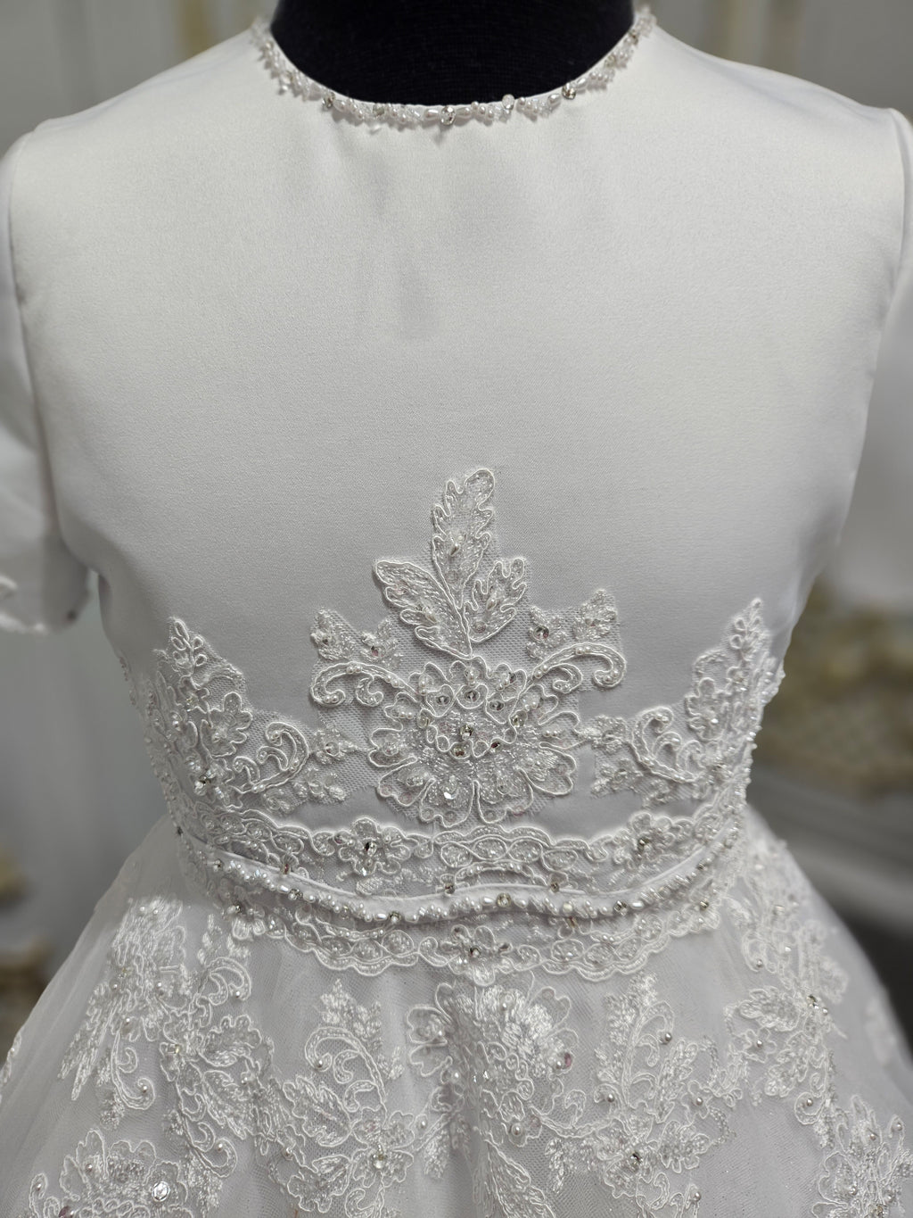 SALE COMMUNION DRESS Little People Girls White Communion Dress:- Kay Age 6