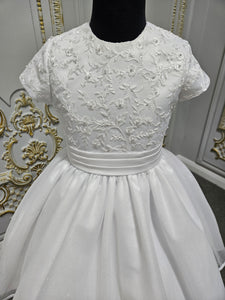 SALE COMMUNION DRESS Celebrations Girls White Communion Dress:- JT2307 Age 6, 7 & 8