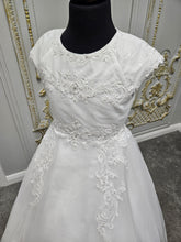 Load image into Gallery viewer, SALE Celebrations Girls White Communion Dress:- Juniper Lined Neck Line
