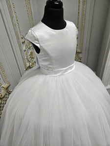 SALE Celebrations Girls White Communion Dress:- Hazel With Cap Sleeve Age 8 & 9