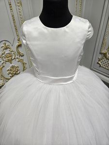 SALE Celebrations Girls White Communion Dress:- Hazel With Cap Sleeve Age 8 & 9