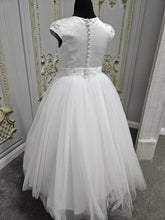 Load image into Gallery viewer, SALE COMMUNION DRESS Celebrations Girls White Communion Dress:- Willow With Cap Sleeve Age 7 &amp; 9
