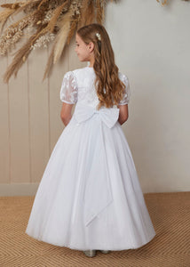 SALE COMMUNION DRESS Chloe Belle Girls White Communion Dress:- CB3319 Age 7