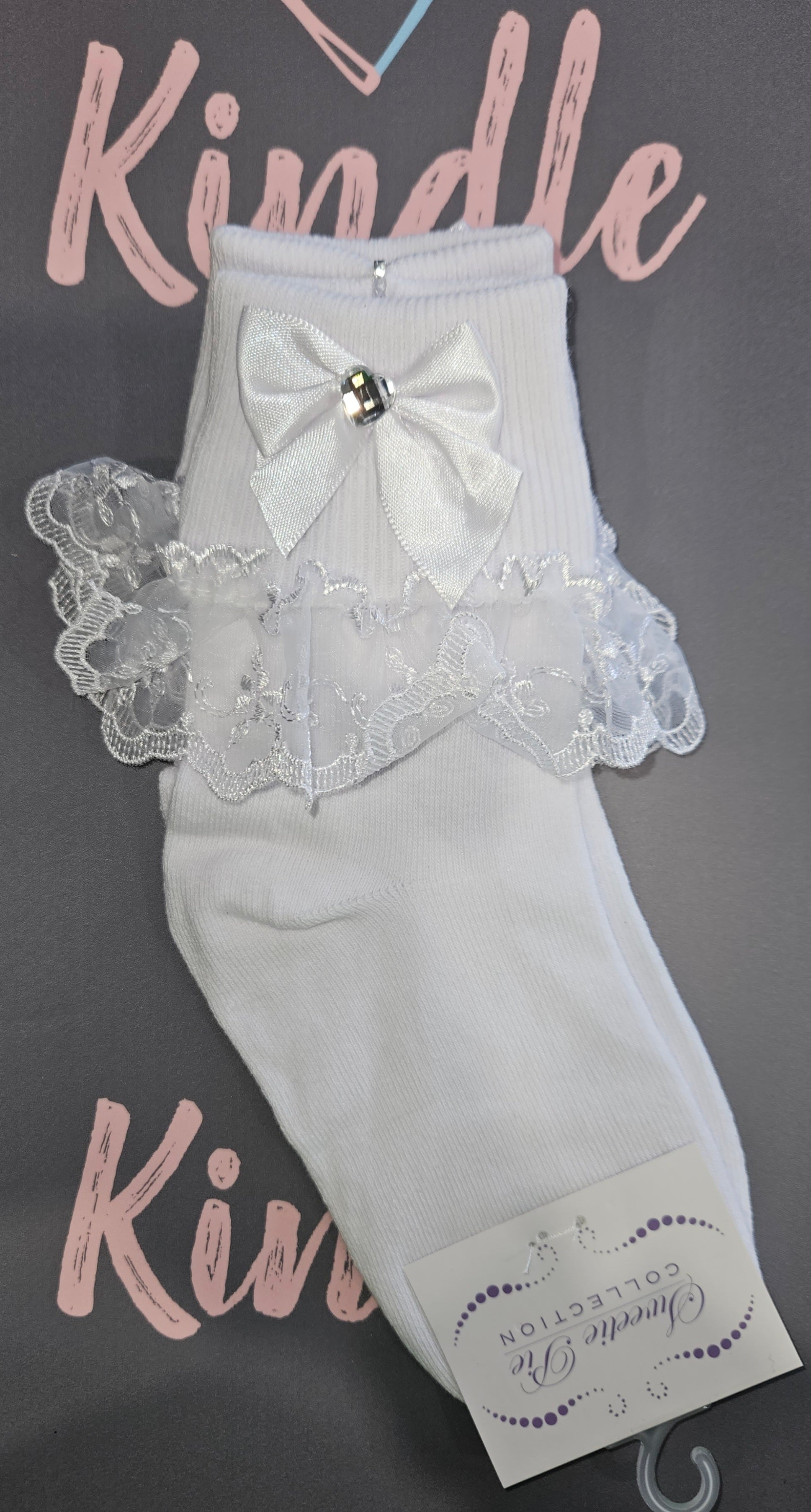 Sweetie Pie Girls White Communion Socks:- S5133