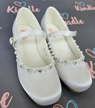 Load image into Gallery viewer, KINDLE Girls White Communion Shoes:- Heels Opal
