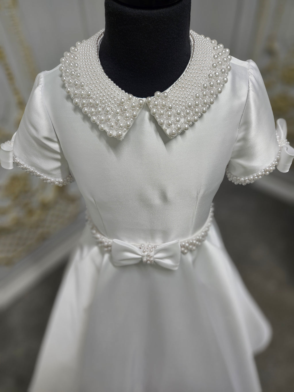 SALE COMMUNION DRESS Isabella Girls White Communion Dress:- IS25374 Age 6