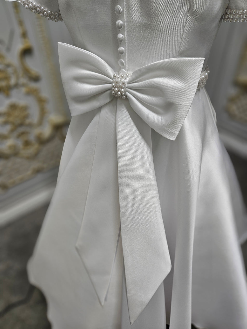 SALE COMMUNION DRESS Isabella Girls White Communion Dress:- IS25374 Age 6
