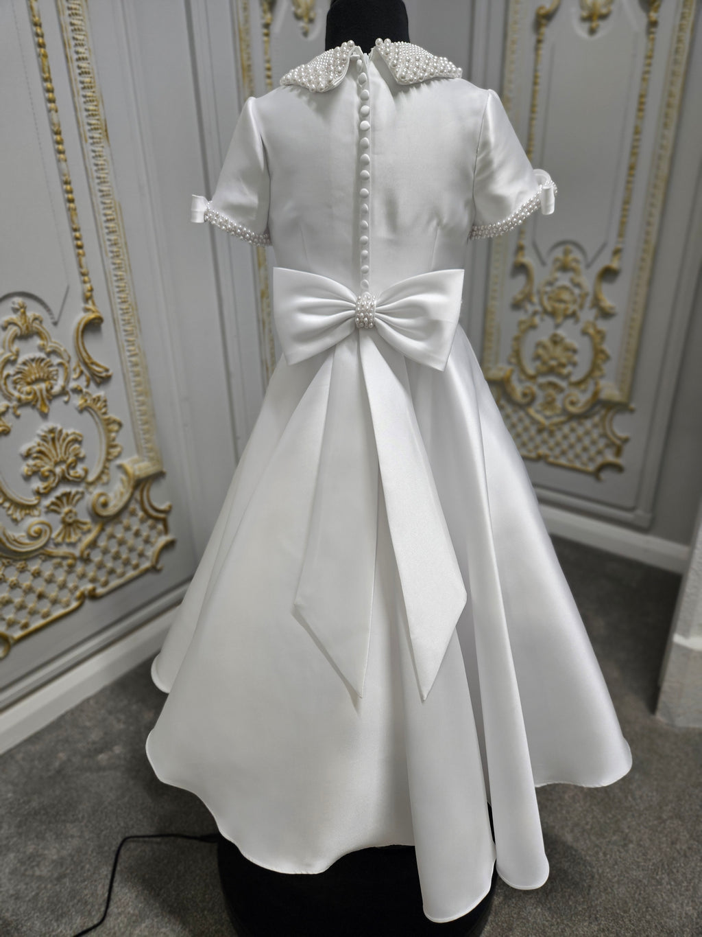 SALE COMMUNION DRESS Isabella Girls White Communion Dress:- IS25374 Age 6