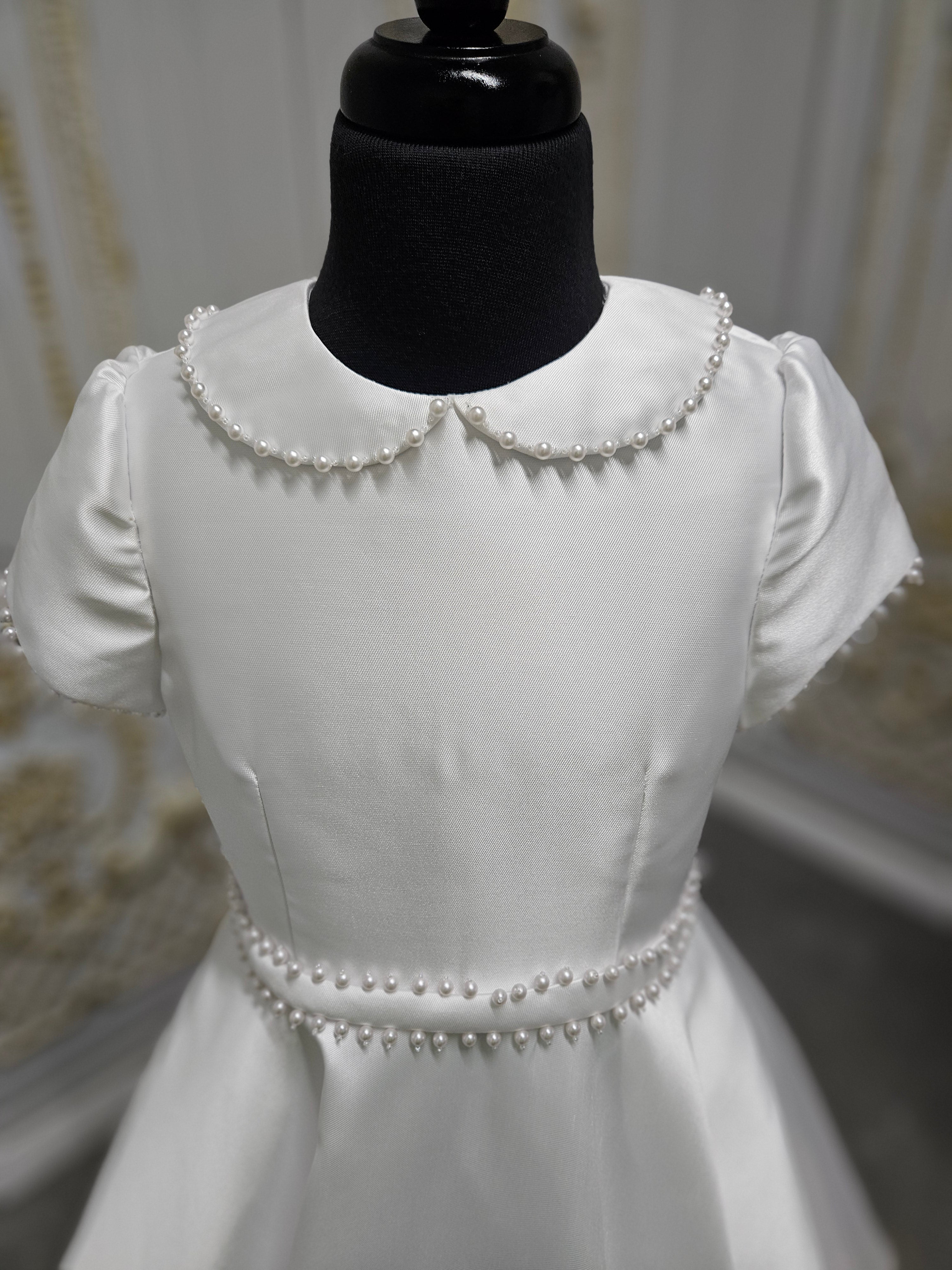 SALE COMMUNION DRESS Isabella Girls White Communion Dress:- IS25358 Age 6