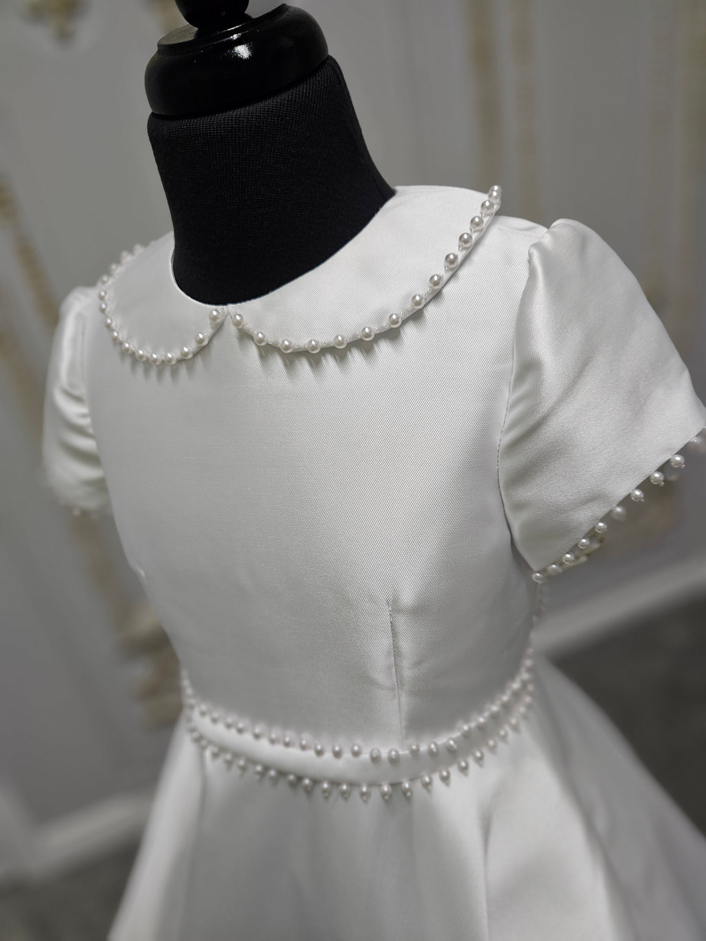 SALE COMMUNION DRESS Isabella Girls White Communion Dress:- IS25358 Age 6