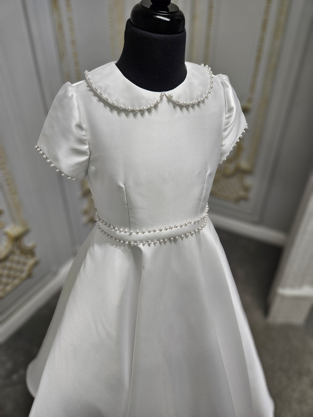 SALE COMMUNION DRESS Isabella Girls White Communion Dress:- IS25358 Age 6