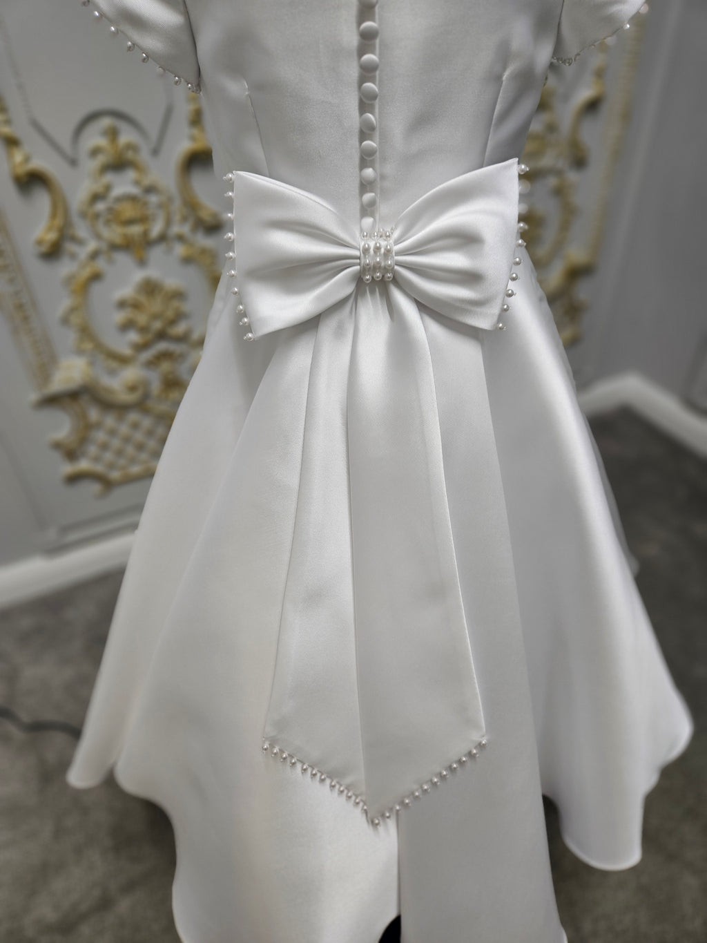 SALE COMMUNION DRESS Isabella Girls White Communion Dress:- IS25358 Age 6