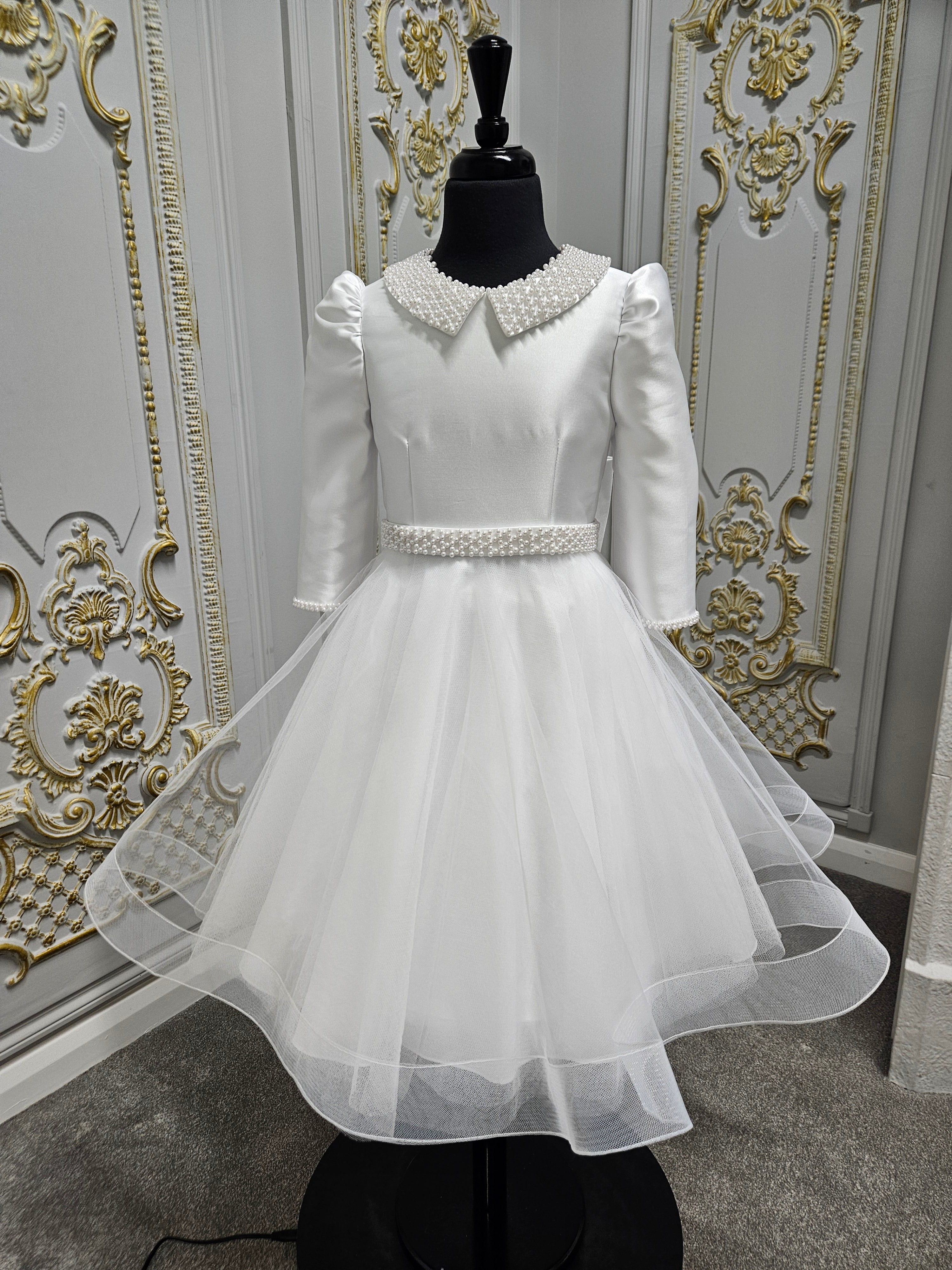 SALE COMMUNION DRESS Isabella Girls White Communion Dress IS25292 EXCLUSIVE TO KINDLE Age 6 & 7