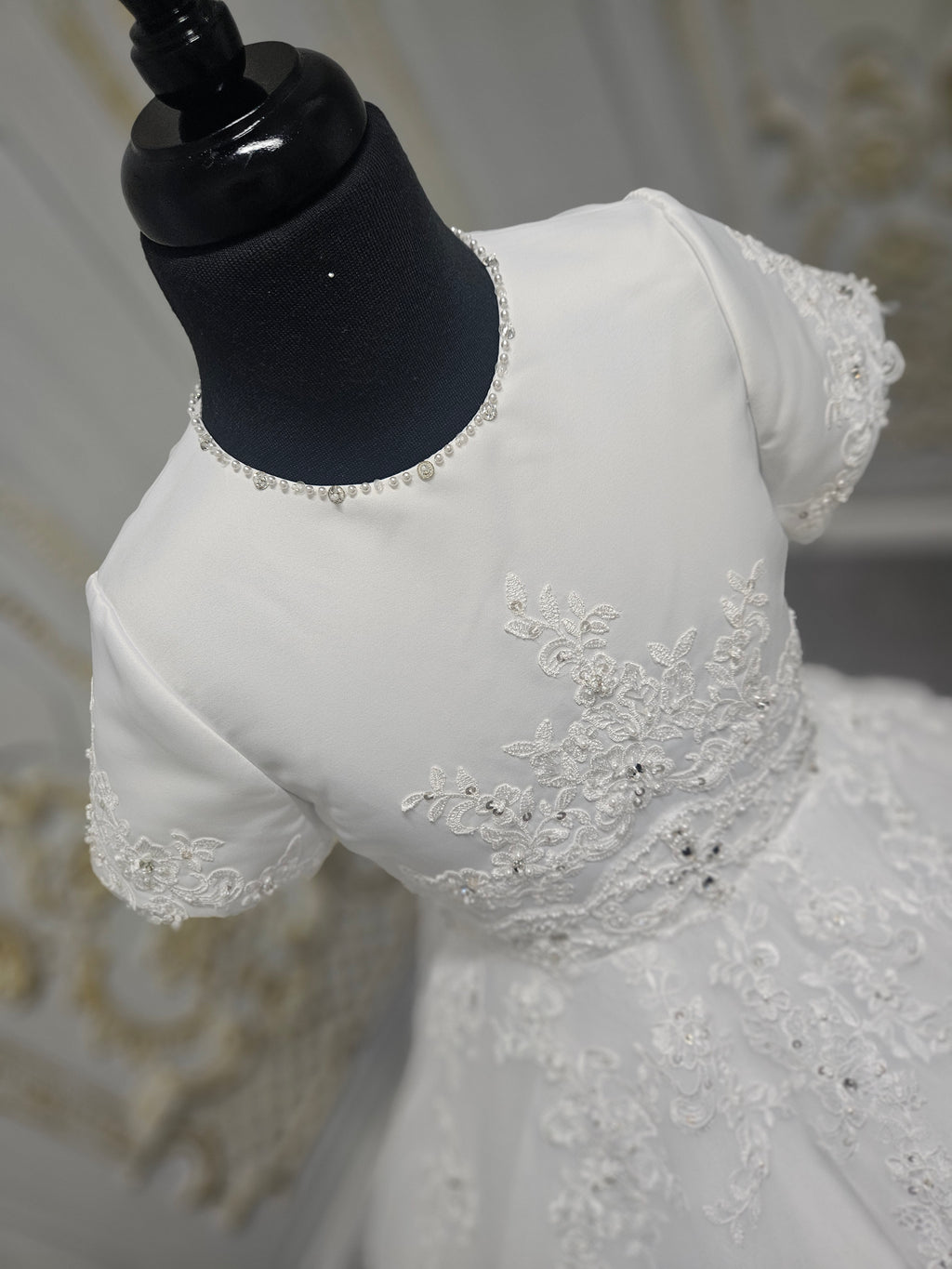 SALE COMMUNION DRESS Little People Girls White Communion Dress:- Pixi Age 8