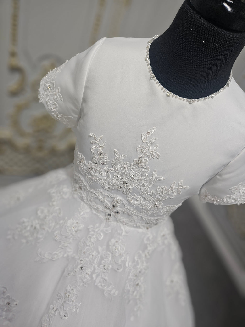 SALE COMMUNION DRESS Little People Girls White Communion Dress:- Pixi Age 8