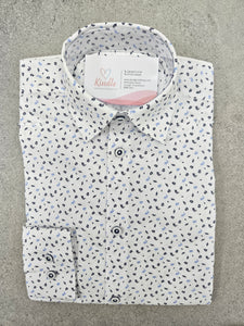 KINDLE PD Blue & Navy Pattern Shirt