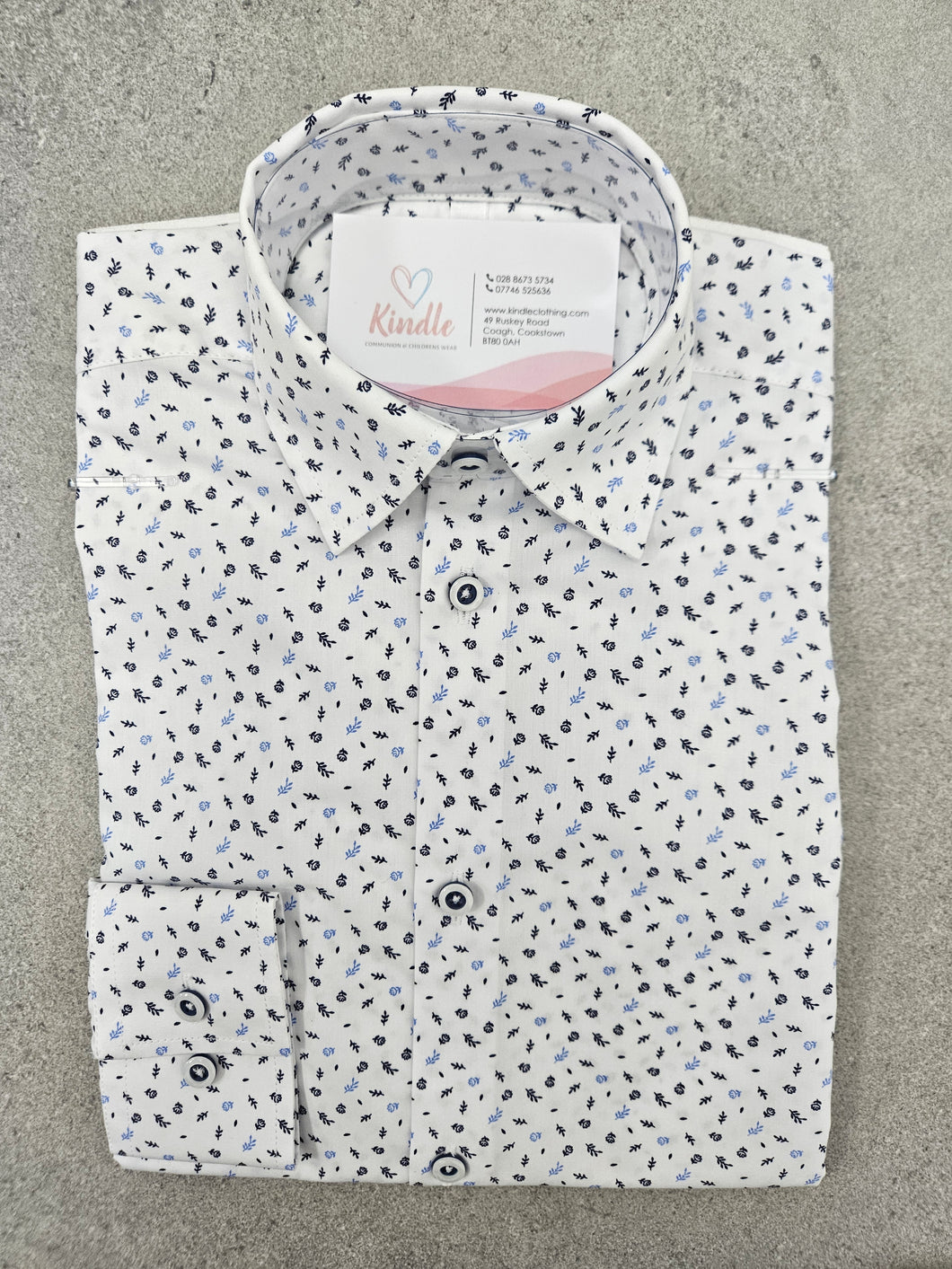 KINDLE PD Blue & Navy Pattern Shirt