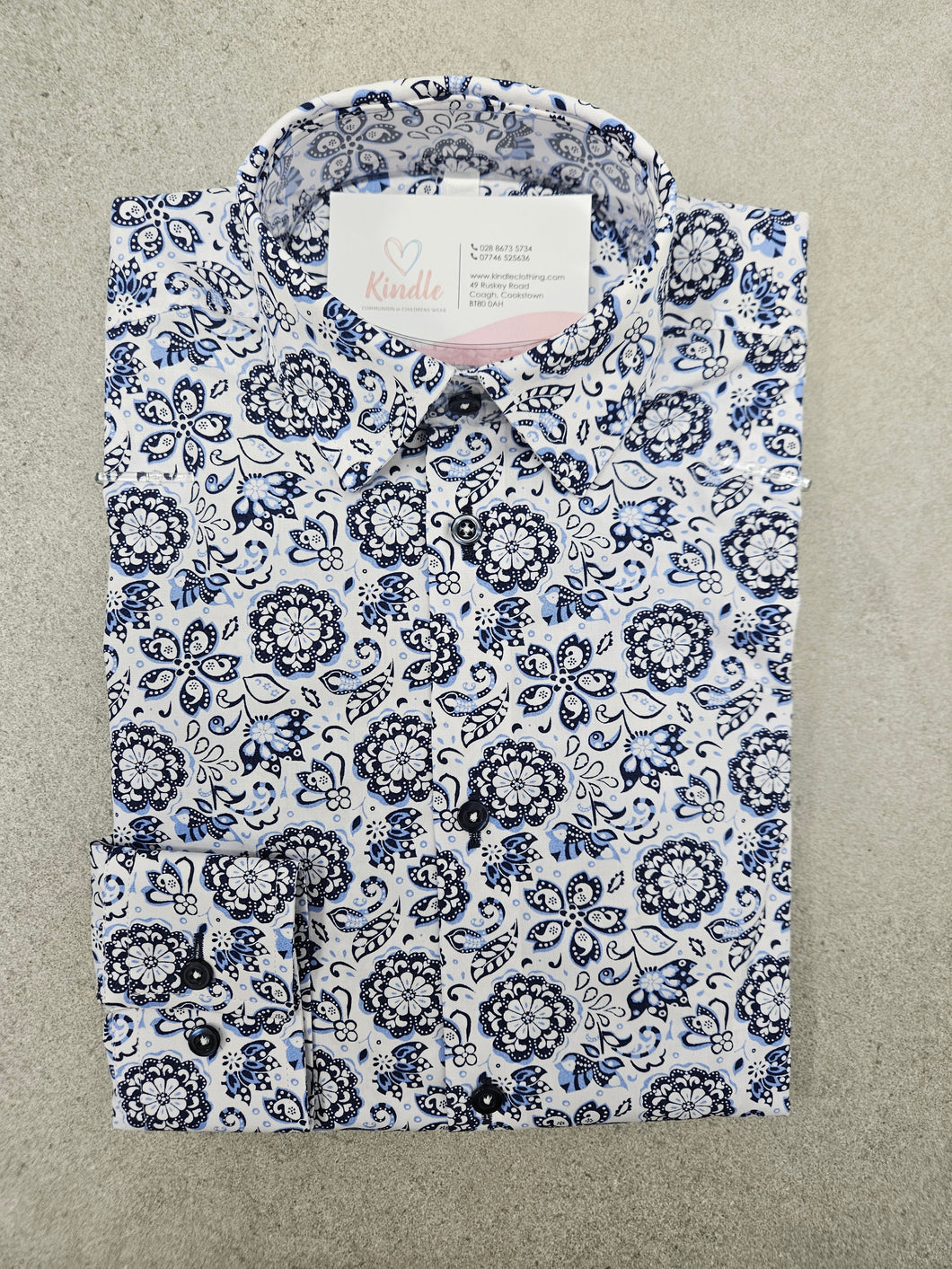 KINDLE PD Blue Floral Shirt