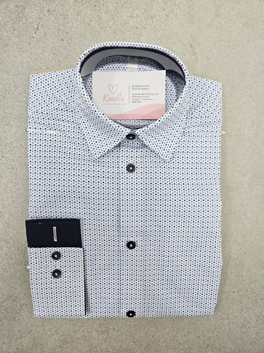 KINDLE PD Blue Square Dot Shirt