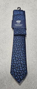 1880 Club Boys Tie & Pocket Square:-  Navy Blue Floral