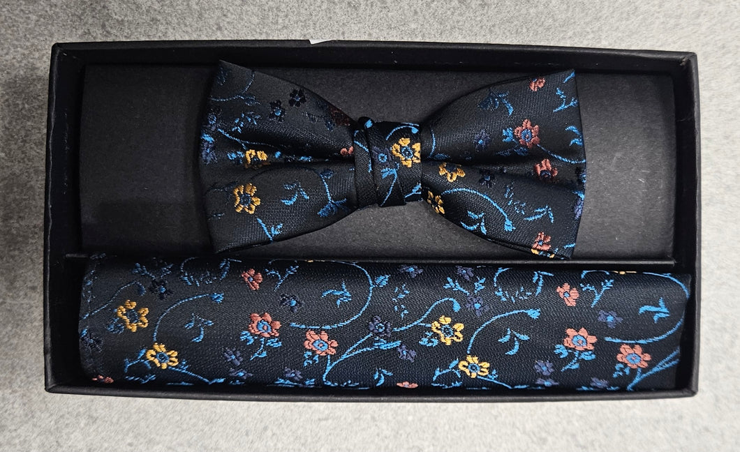 1880 Club Boys  Bow Tie & Pocket Square:- Multi Coloured