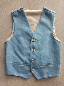 One Varones Boys Moss Aqua Waistcoat:-10-10018 74