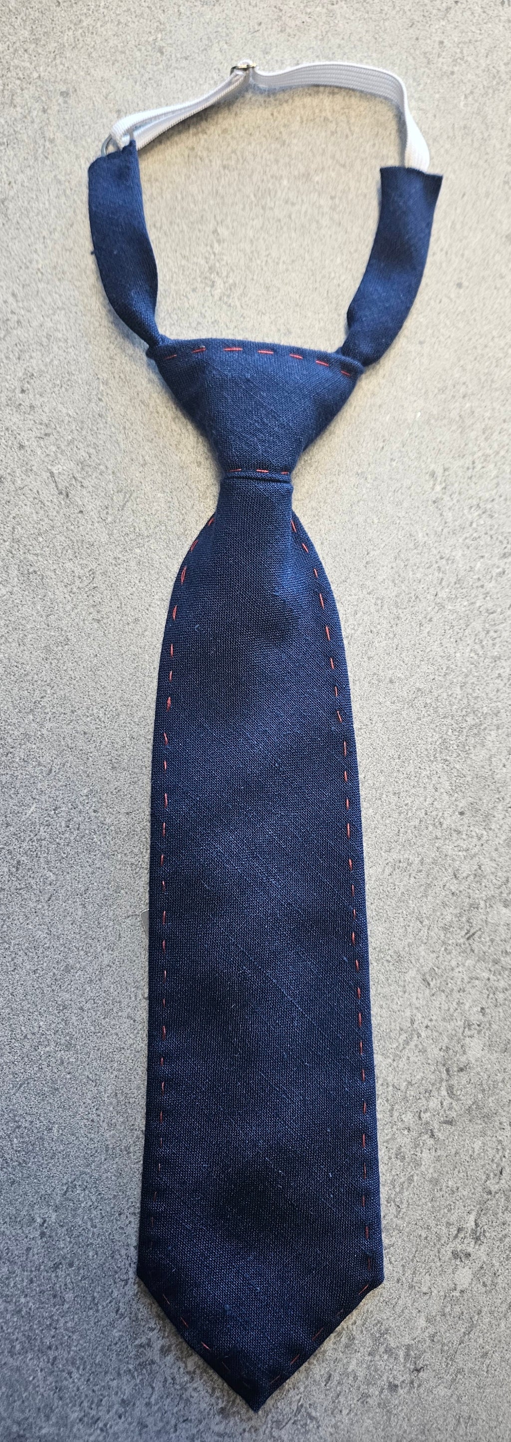 SALE One Varones Boys Navy Tie With Red Stitching