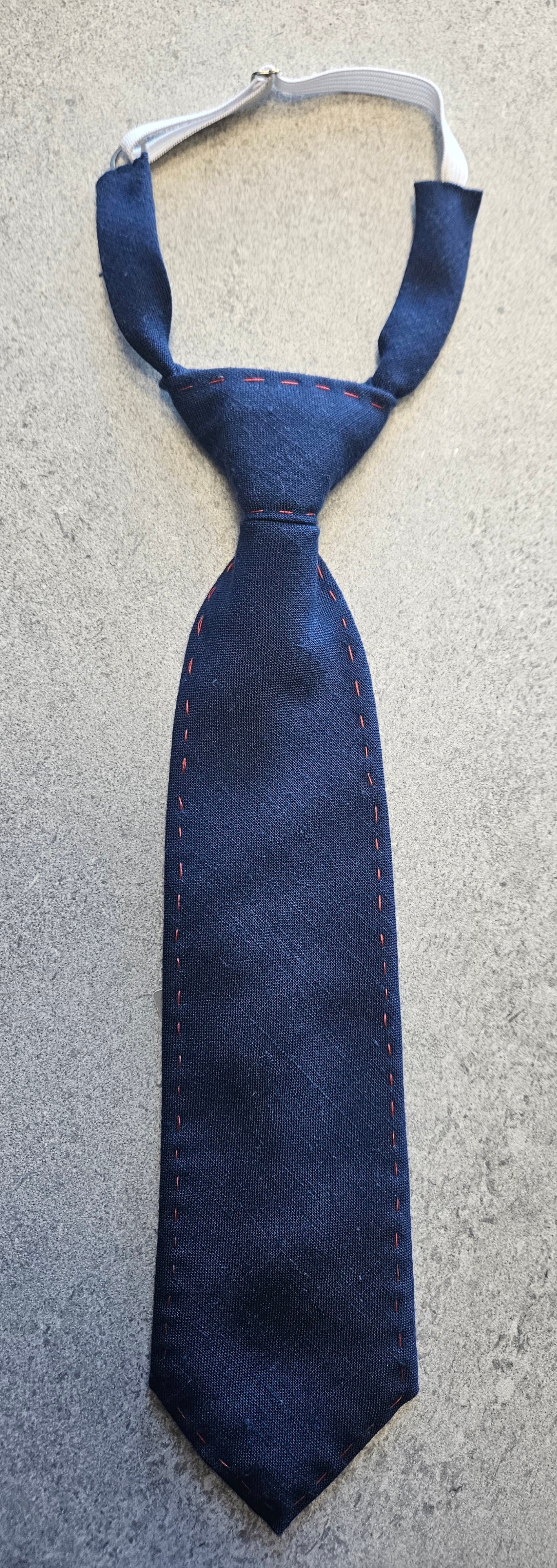 SALE One Varones Boys Navy Tie With Red Stitching