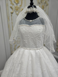 SALE COMMUNION DRESS Linzi Jay Girls White Communion Dress:- LWCD100