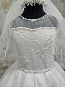 SALE COMMUNION DRESS Linzi Jay Girls White Communion Dress:- LWCD100