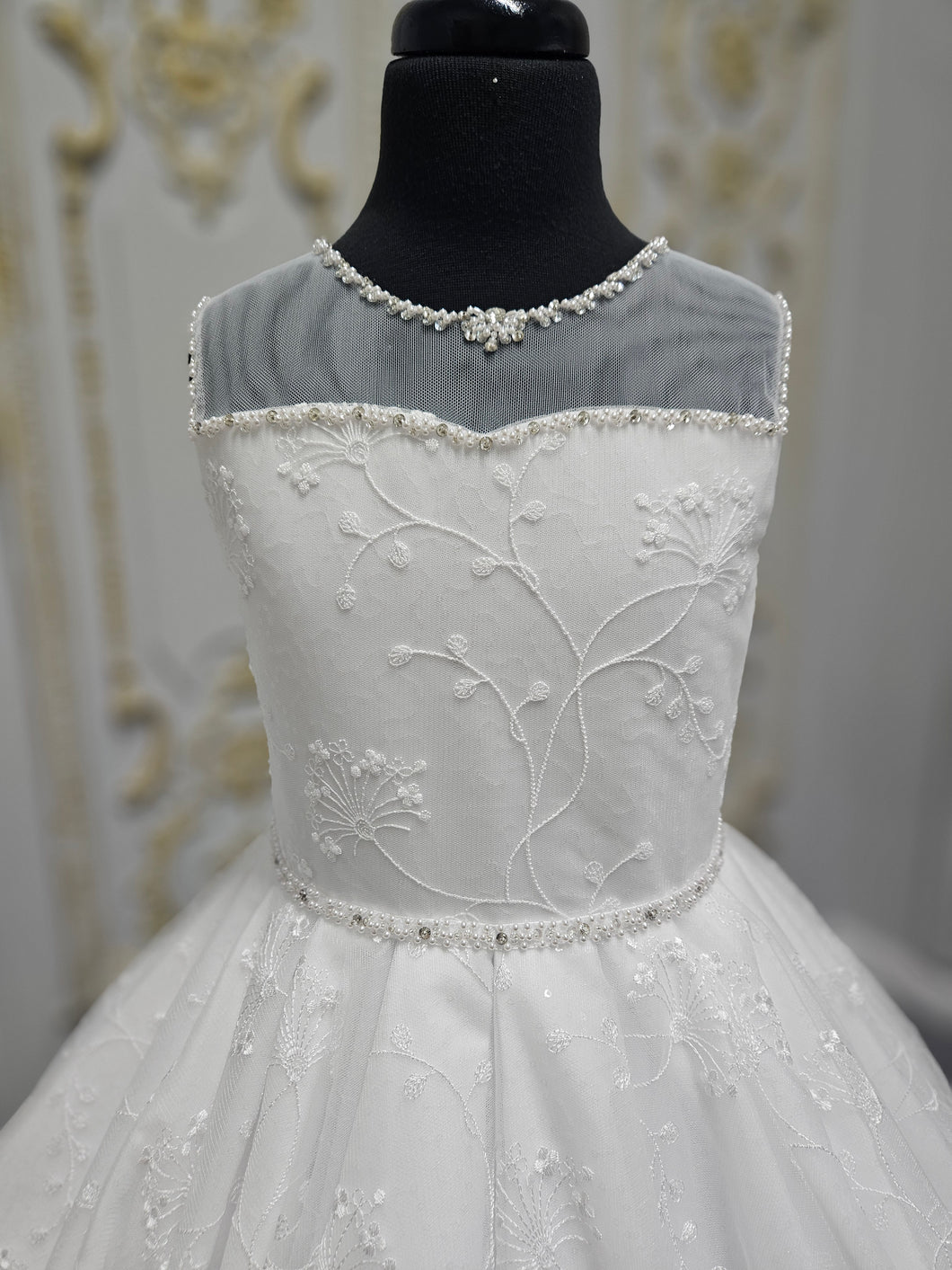 SALE COMMUNION DRESS Linzi Jay Girls White Communion Dress:- LWCD100