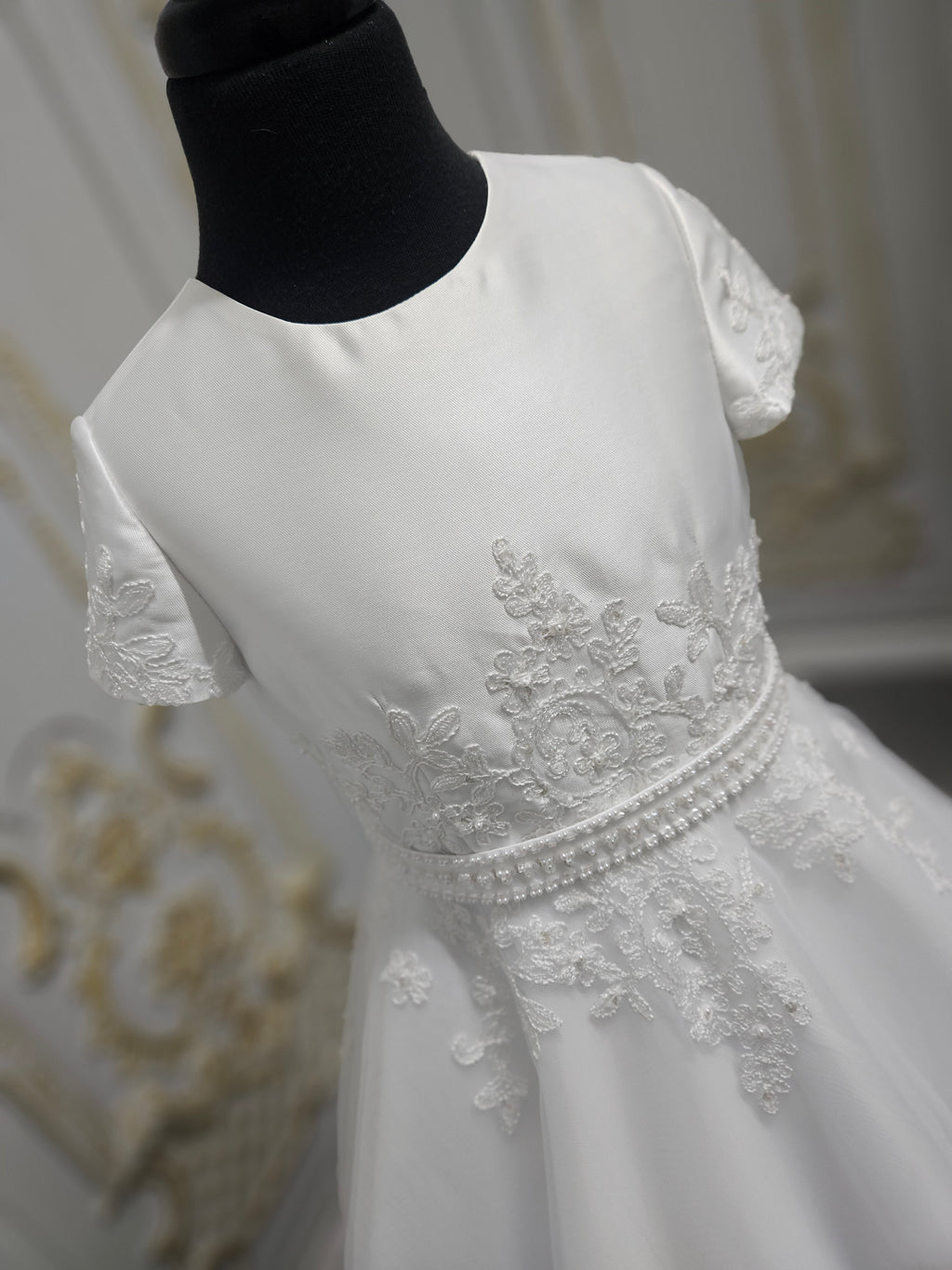 Isabella Girls White Communion Dress:- IS26340