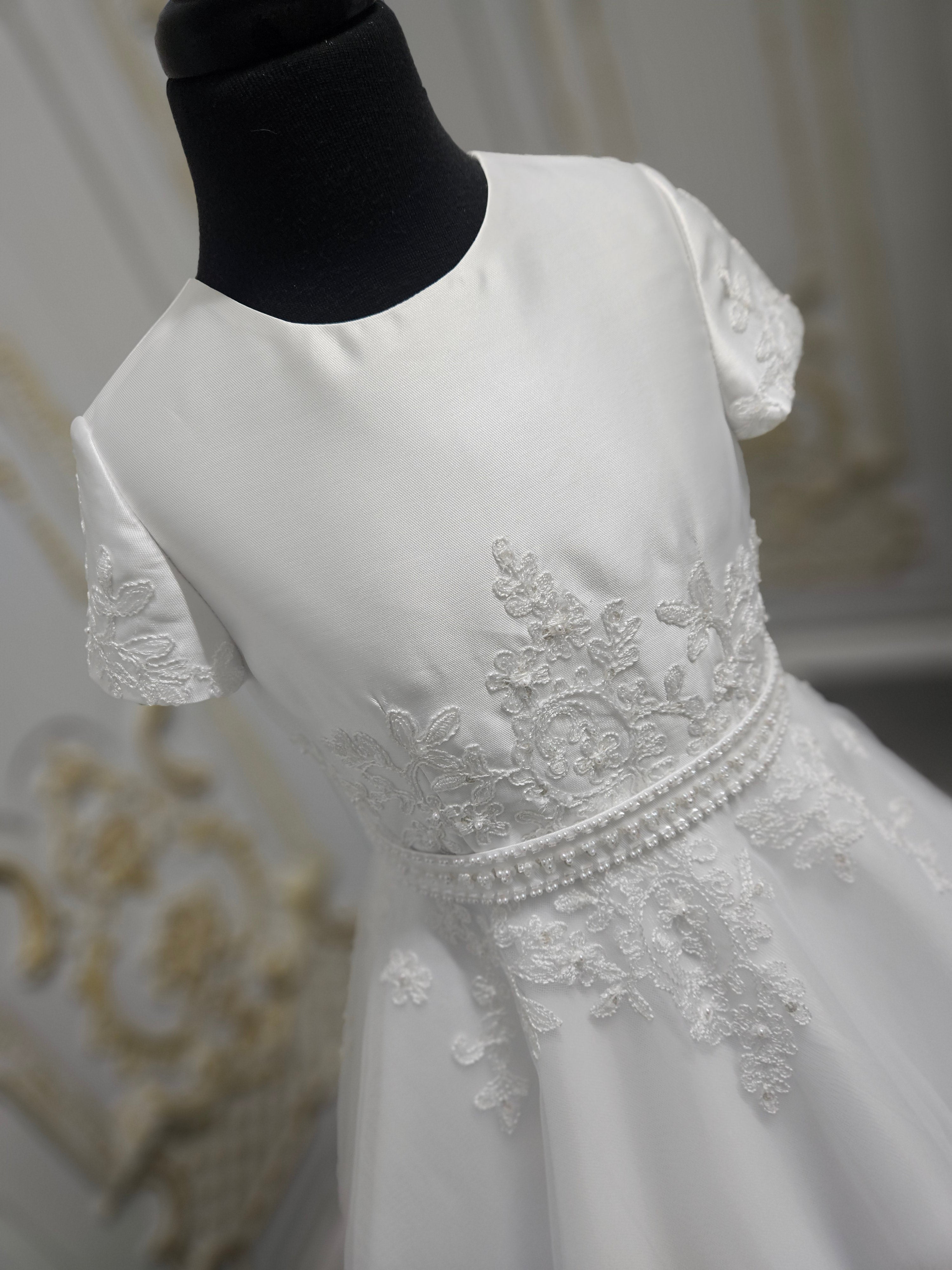 Isabella Girls White Communion Dress:- IS26340