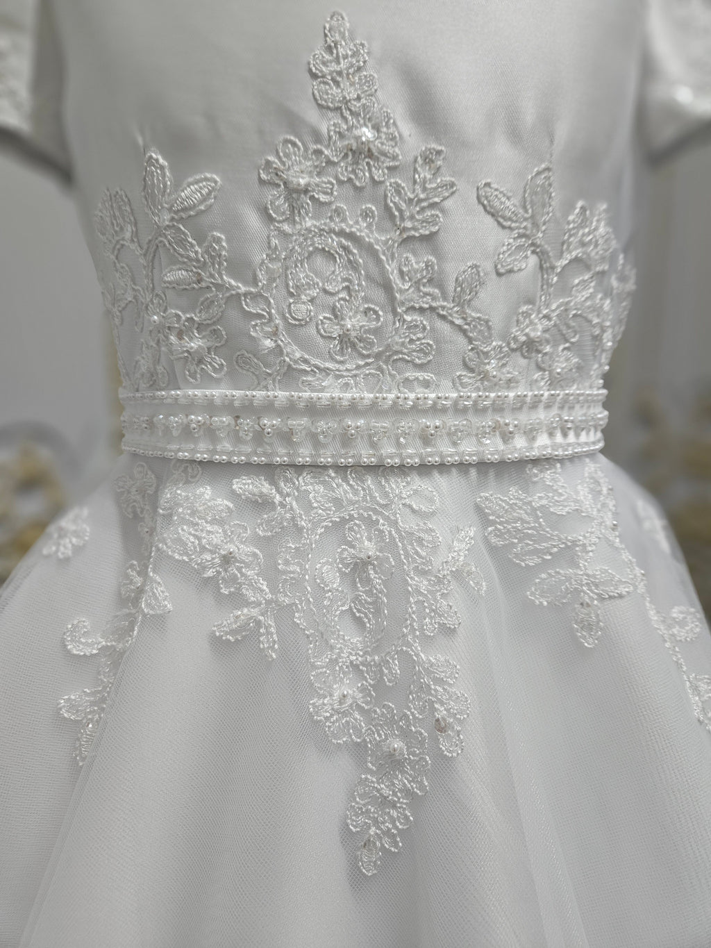 Isabella Girls White Communion Dress:- IS26340