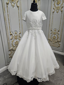 Isabella Girls White Communion Dress:- IS26340