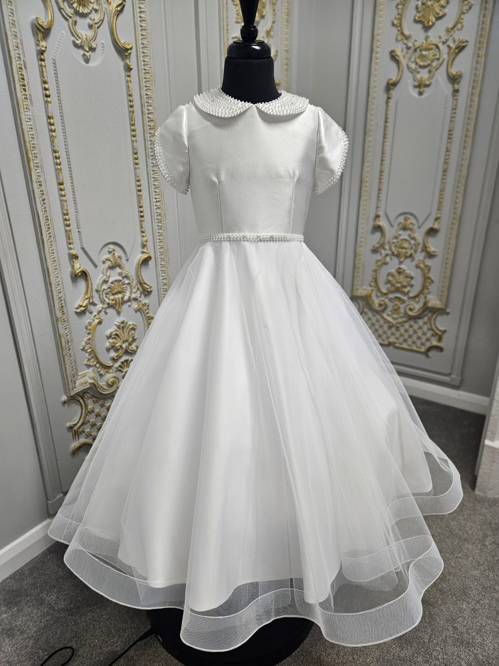 Isabella Girls White Communion Dress:- IS26300