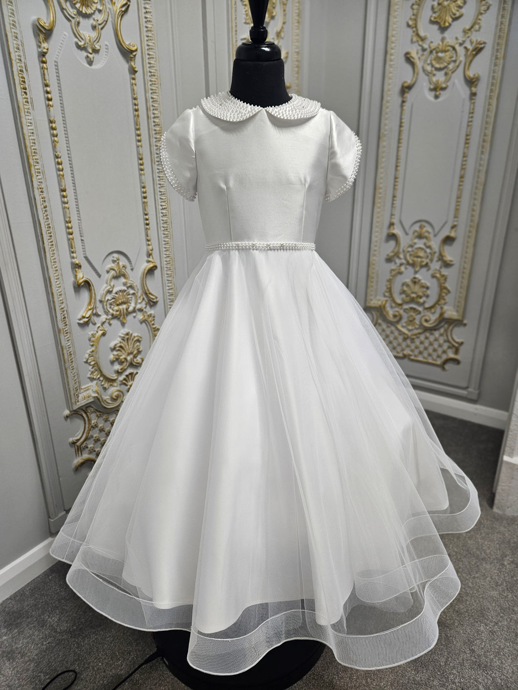 Isabella Girls White Communion Dress:- IS26300