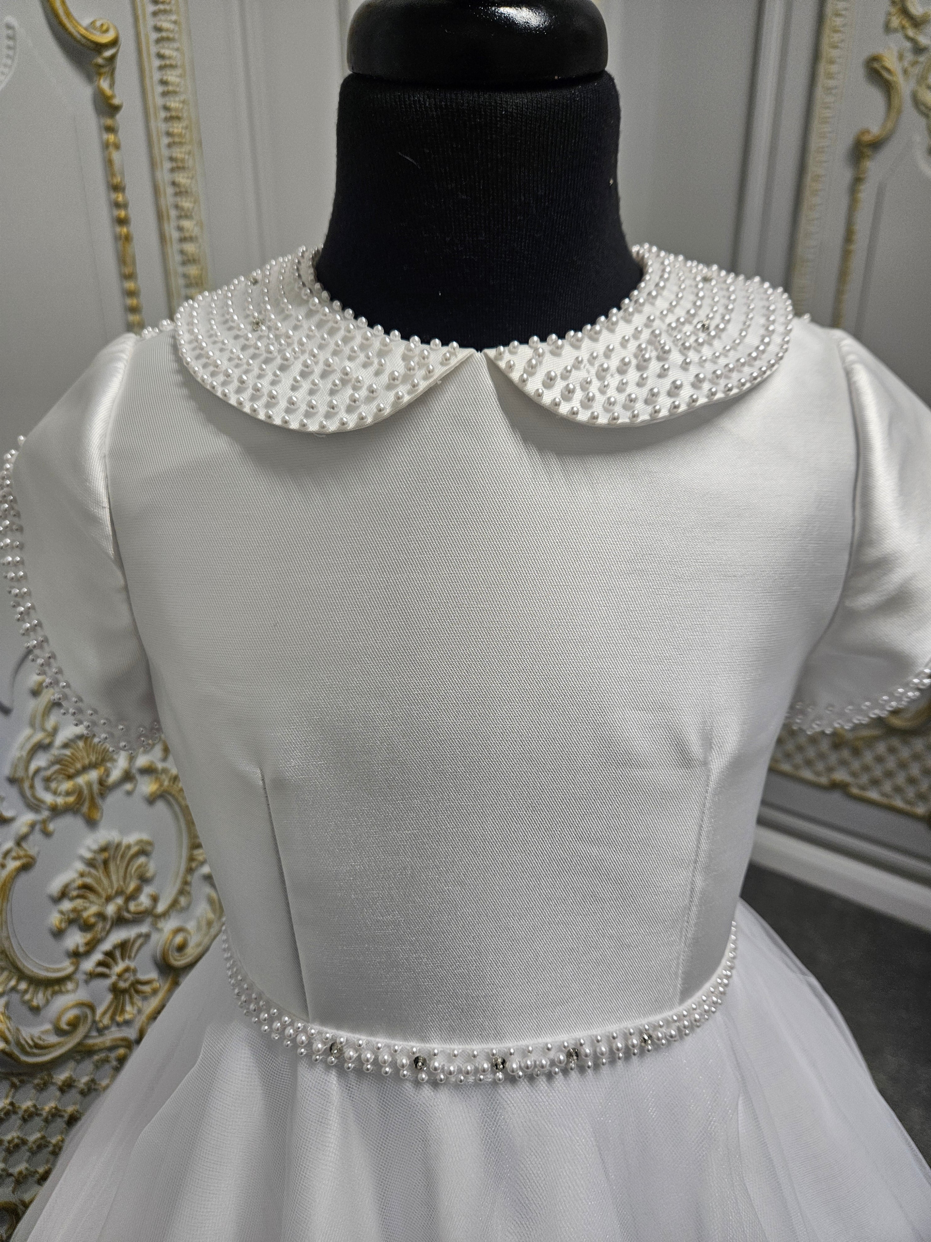 Isabella Girls White Communion Dress:- IS26300