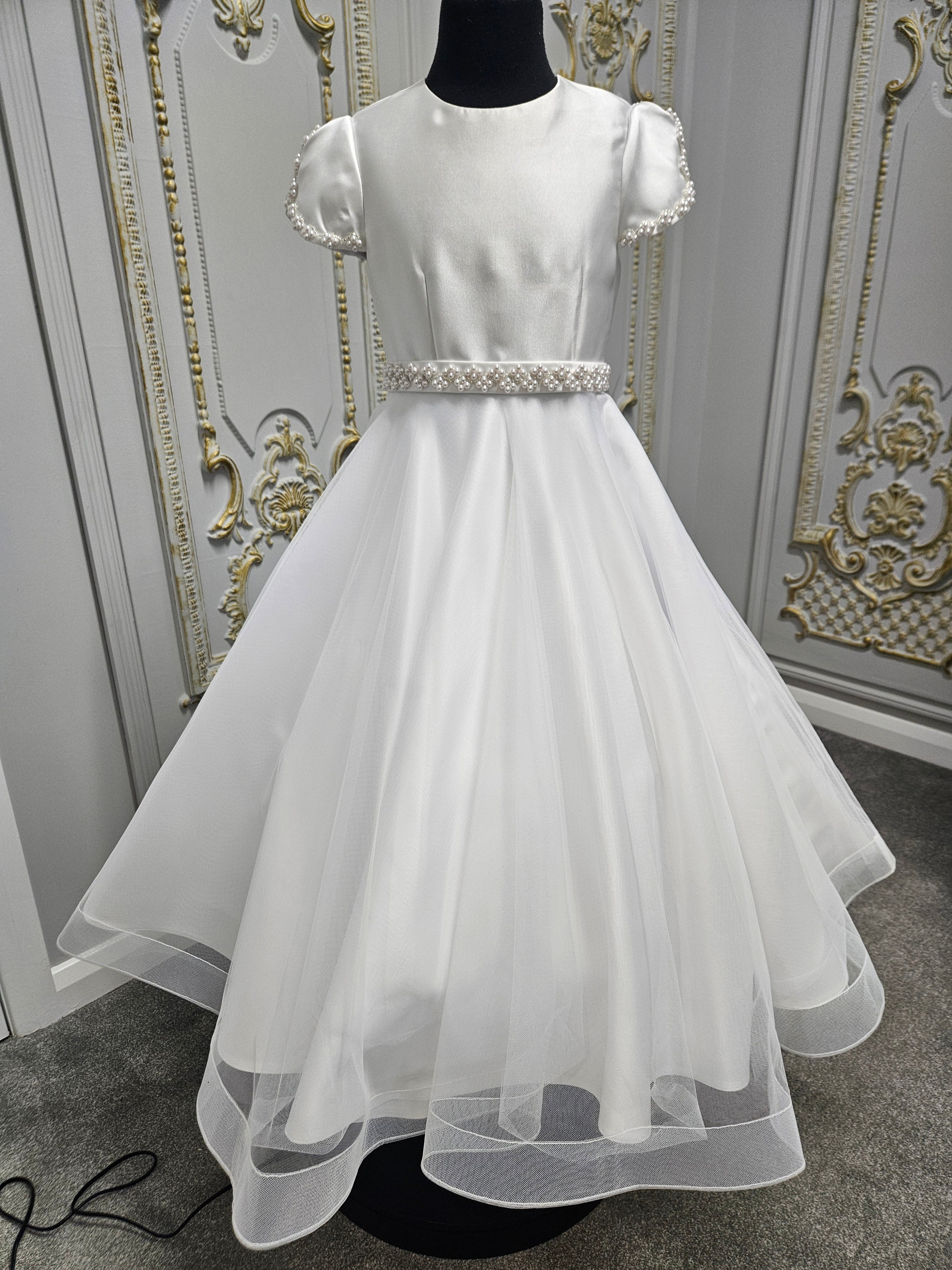 KOKO Girls White Communion Dress:- KO26500
