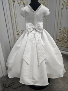 COMMUNION DRESS KINDLE EXCLUSIVE Sweetie Pie Girls White Communion Dress:-KD584