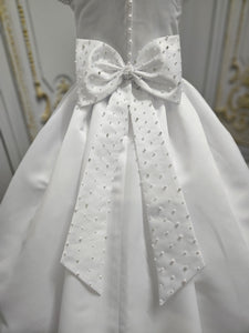 COMMUNION DRESS KINDLE EXCLUSIVE Sweetie Pie Girls White Communion Dress:-KD584