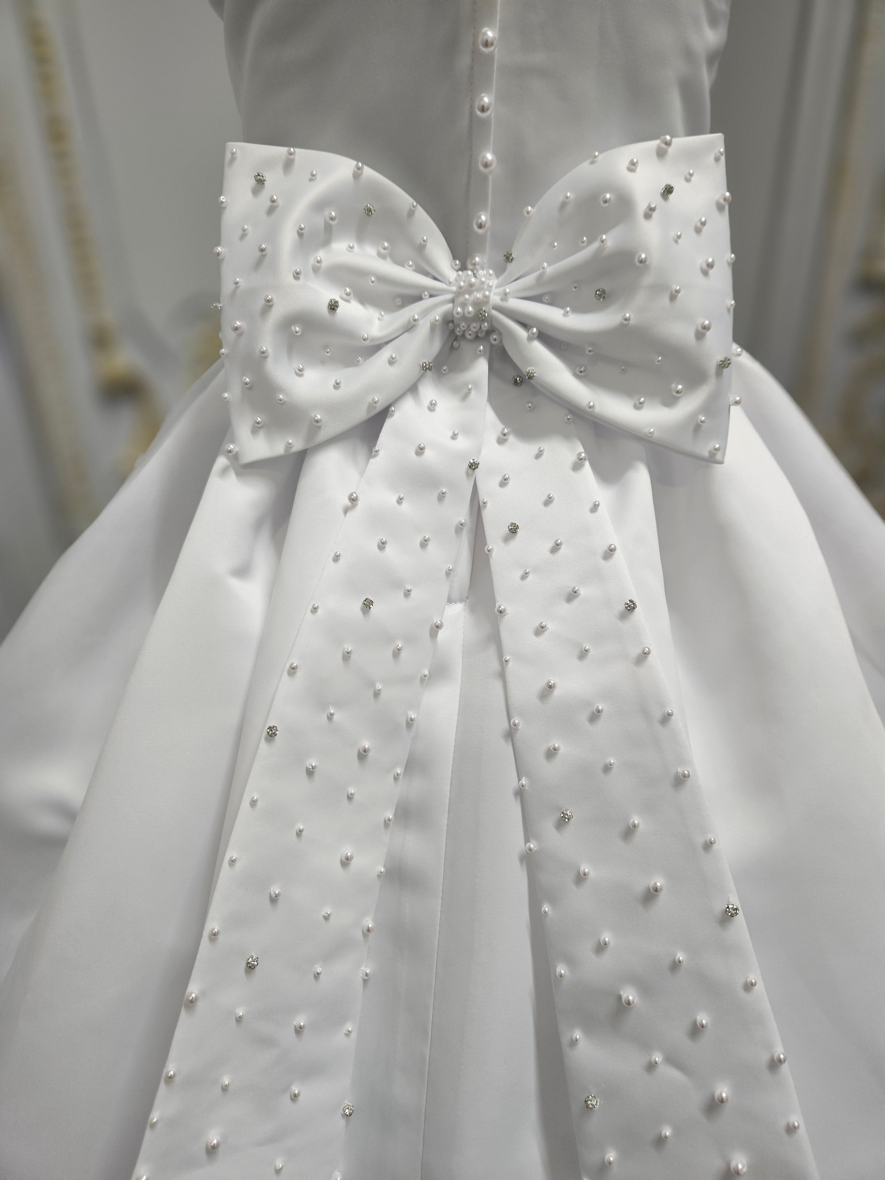 COMMUNION DRESS KINDLE EXCLUSIVE Sweetie Pie Girls White Communion Dress:-KD584