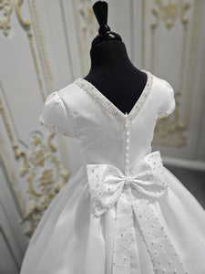 COMMUNION DRESS KINDLE EXCLUSIVE Sweetie Pie Girls White Communion Dress:-KD584